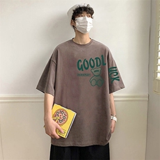 T673大码宽松纯棉运动圆领体恤衫oversize短袖T恤男重磅T，男装T恤，星座304A-1