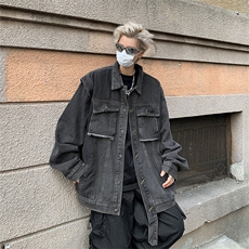 春秋新款潮牌ins工装牛仔外套男韩版复古休闲宽松夹克W7962-P65，男装夹克，星座512-4