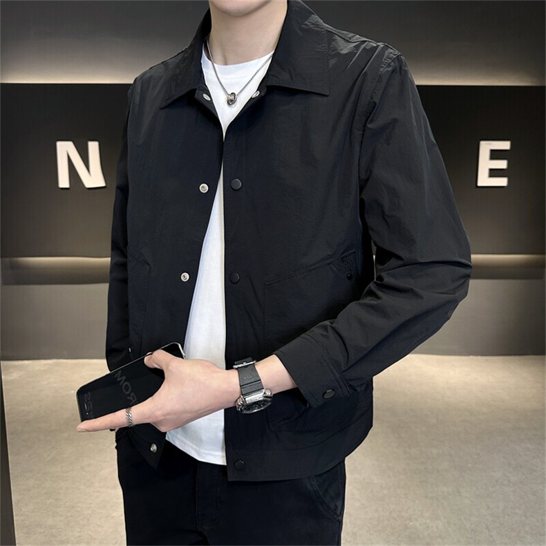 2025春季数据立领男士外套工装青年夹克百搭时尚潮流上衣,男装夹克,电商A225