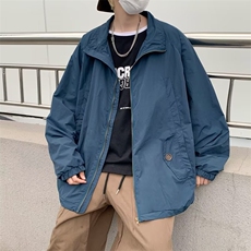 日系复古户外冲锋衣外套纯色情侣夹克ins潮防晒服男W3604-P52，男装夹克，星座512-2