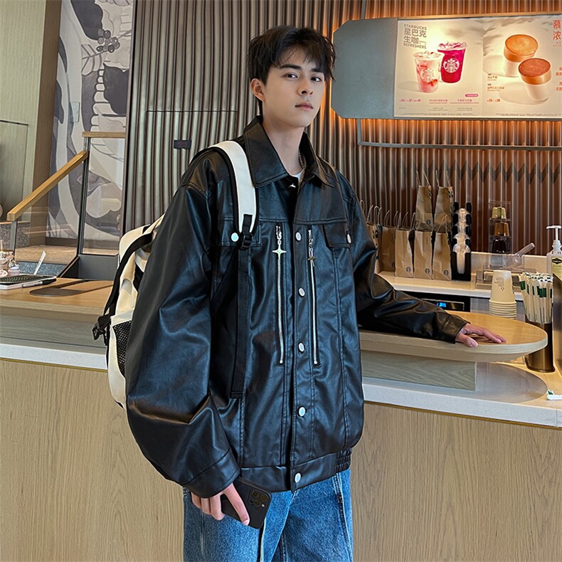 Wt353-P72美式复古机车风皮衣夹克,男装夹克,星座1501-1