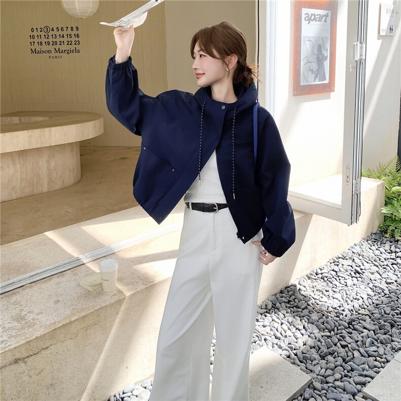 秋季连帽甜美长袖薄款短款短外套休闲春季春秋女装春秋气质短款,女装短外套,2C271