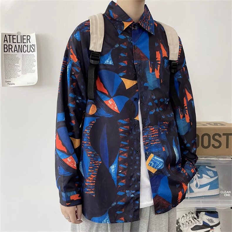 长袖宽松版衬衫男港风潮流C147P26,男装衬衫,星座1116-2
