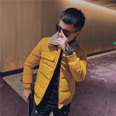 网红社会精神小伙棉衣潮男韩版修身帅气棉服羊羔毛翻领MF02-P125，男装棉衣，电商C301B