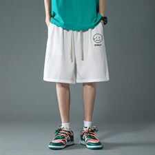 HD74072-P22华夫格短裤男大码宽松五分裤男直筒中裤，男装休闲裤，电商A040