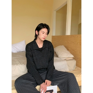 网图现货 美式复古麻花毛衣男款秋冬慵懒风针织衫内搭长袖 特P53图片