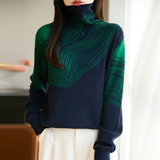 2025年秋季时尚百搭通勤简约休闲高领，女装针织衫/毛衣，唐诺