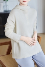 2025年秋季女士排扣下摆袖口卷边，女装羊绒衫，米哆哆羊绒
