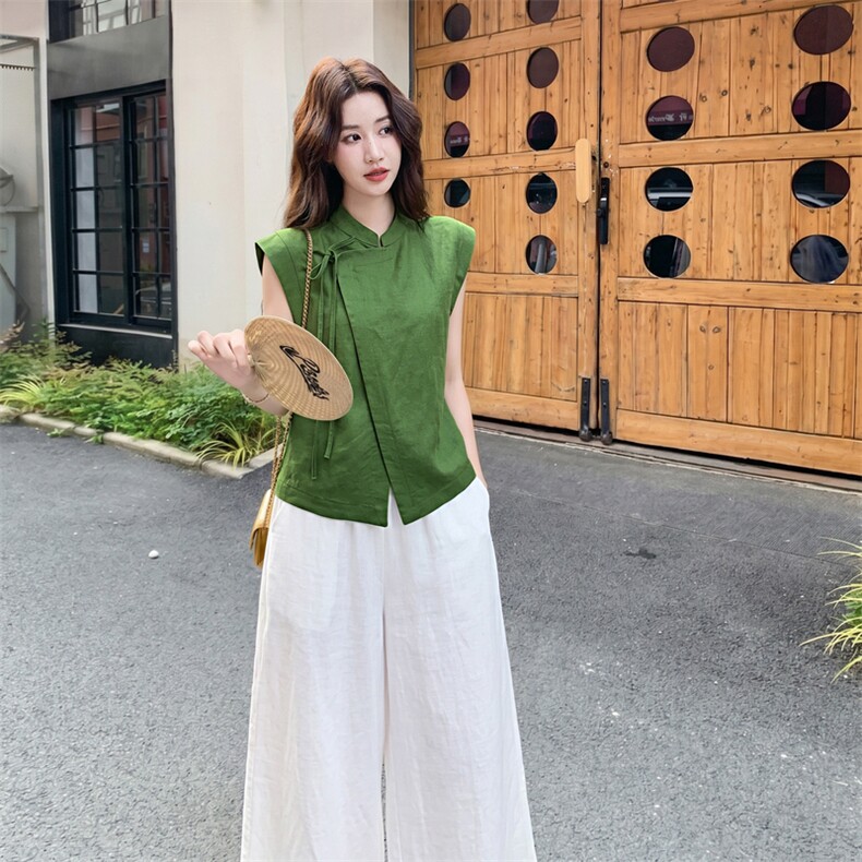 原创设计2026年夏季宽松型透气不对称设计两件套,女装套装/套裙,秀美人生