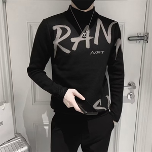秋冬季新款韩版潮流针织衫毛衣男网红痞帅圆领套头线衣 S226图片