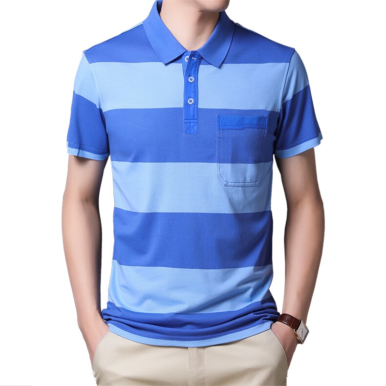百搭时尚polo男士短袖上衣条纹夏季宽松中年潮流T恤HM1707-P55,男装Polo衫,星座1105-3
