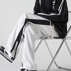 有大货高品质垂感西裤高街小众美式西裤男拉链拼色裤子K2306-P60，男装西裤，电商A062