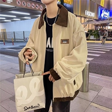 秋季小众拼色宽松情侣夹克美式复古潮牌设计感外套男XM136-P58，男装夹克，星座1109-3