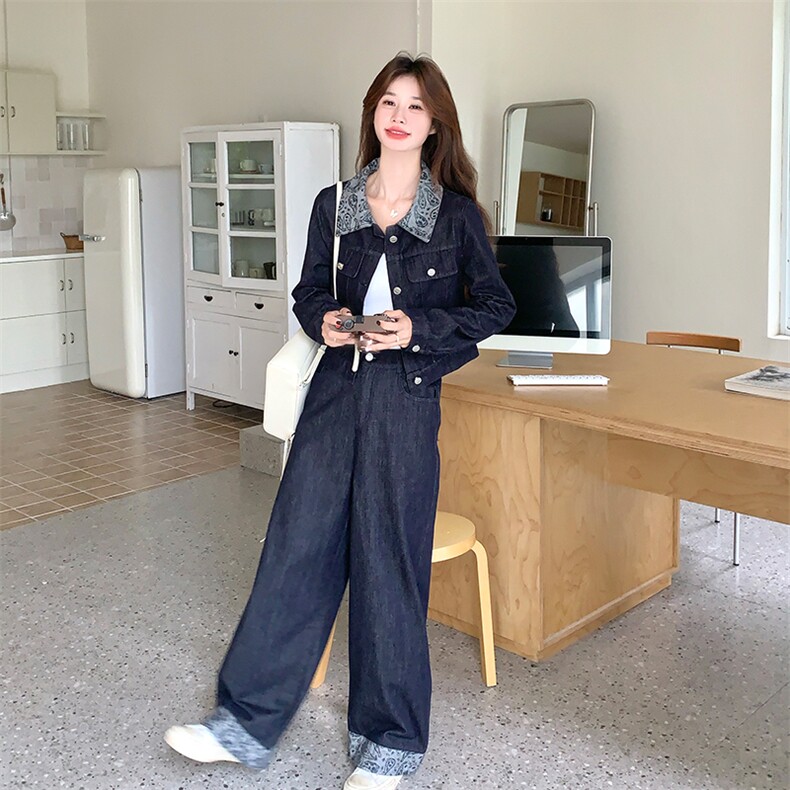 【已出货】】拼接牛仔套装W580P175-K238,女装套装/套裙,2C209