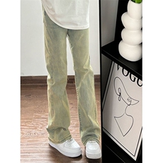 美式高街加绒加厚裤子男秋冬烟灰色牛仔裤KF343常规P38加绒P48，男装牛仔裤，四季星座505