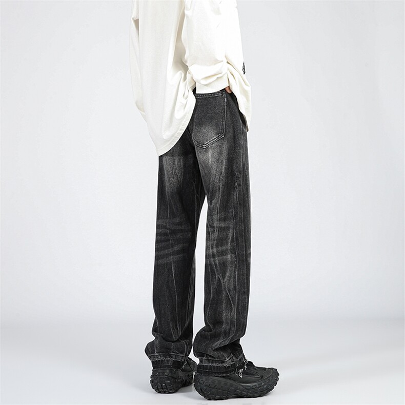 美式高街水洗直筒牛仔裤潮流宽松休闲裤A161-S2375-P55,男装牛仔裤,电商A161
