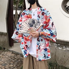 24夏季大码新中式防晒服道袍男女开衫道袍披风汉服潮F20/P40，男装防晒衣，钱塘713