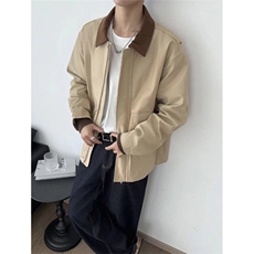 翻领帆布夹克外套男女春秋冬宽松工装棒球服宽松休闲上衣JW23，男装夹克，星座1116A（原606A-3）