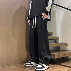 港风秋冬酷丝棉美式高街宽松休闲拉链开叉长裤男K23318-P40，男装休闲裤，星座717
