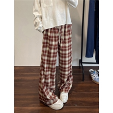 A165-K8753-P55控价69格子休闲裤长裤2024秋冬新款小清新中性裤子，男装休闲裤，电商A165