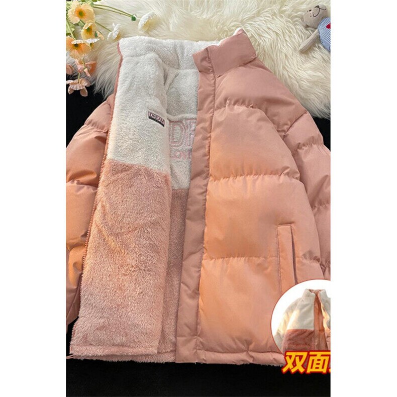 Y9073-P88中性风双面穿棉衣外套男冬季加厚保暖宽松情侣棉服潮流,男装棉衣,电商D310B