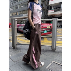 春夏拼接伞兵裤宽松阔腿运动速干休闲裤-X220-网络图，男装休闲裤，星座1002-2