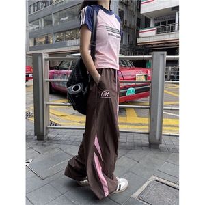 春夏拼接伞兵裤宽松阔腿运动速干休闲裤-X220-网络图图片