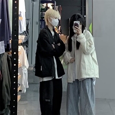美式复古廓形短款立领加厚飞行员棒球服外套夹克春秋情侣款，男装夹克，星座506A