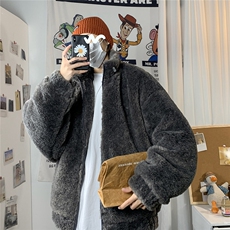 1羊羔毛棉衣外套男宽松加棉加厚ins大码情侣棉服7956P105控138，男装棉衣，星座226-2