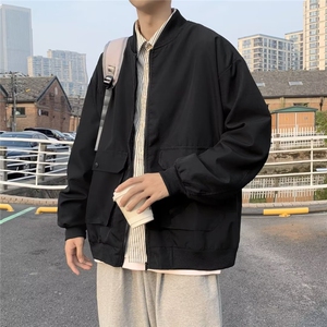棒球服男春秋季复古夹克开衫拉链外套美式潮牌高街宽松上衣 JK94图片
