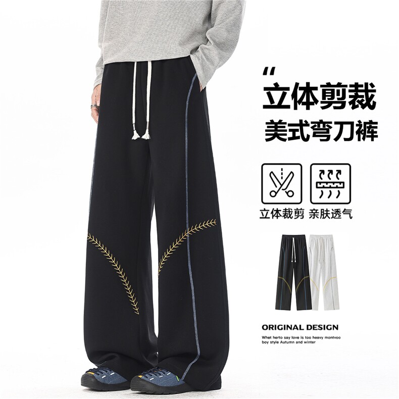 美式抽绳工装裤男女复古宽松休闲裤KZ636-P50图片