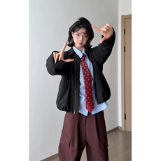 WT805CC-特P75基础简约立体剪裁定位褶皱短款夹克外套男女，男装夹克，星座1007（原301D）
