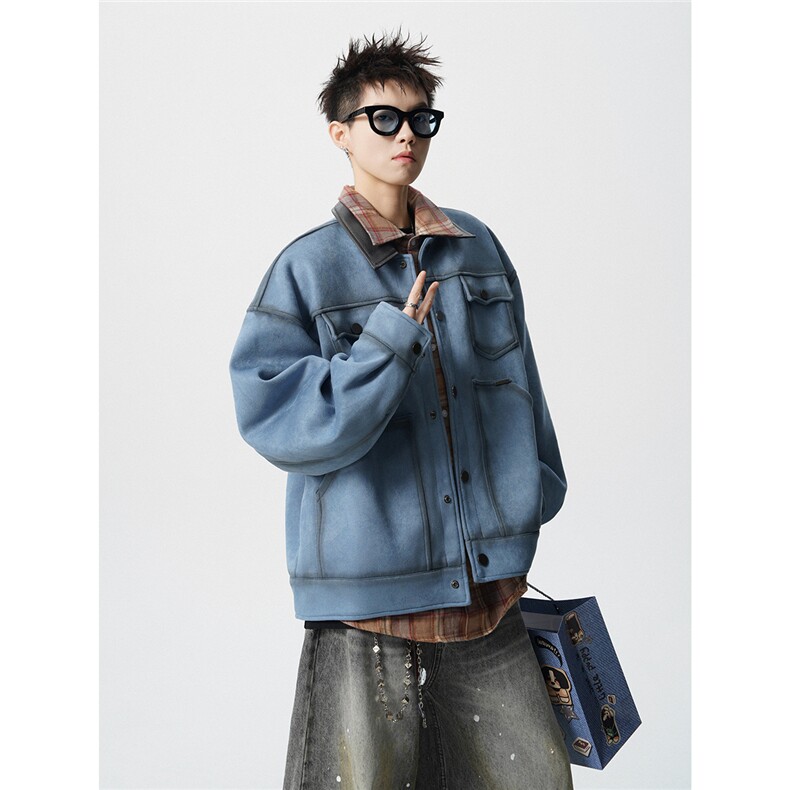 可二开美拉德复古工装夹克M-5XL大码美式底特律JK78117P98控158，男装夹克，星座227-7