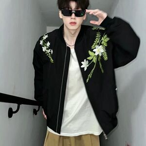 1506-1/JJ2731/P46美式复古花卉印花飞行夹克图片