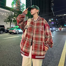 美式夹克男韩版潮流字母刺绣棒球服2023秋冬新款ins外套W5323-P71，男装夹克，星座412-3