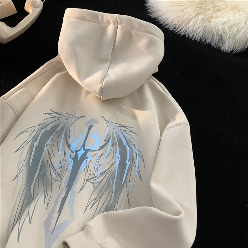 大夜光印花宽松连帽卫衣常规款B386-DB35-特批50-控88，男装卫衣，电商B386