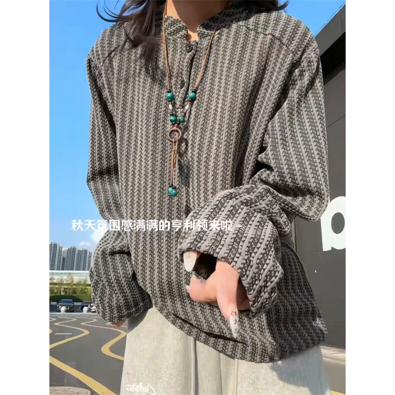 XZ809A/FK01/特P19/加绒特P26雪尼尔小香风立领POLO杉长袖卫衣,男装T恤,星座809A(原222-1)