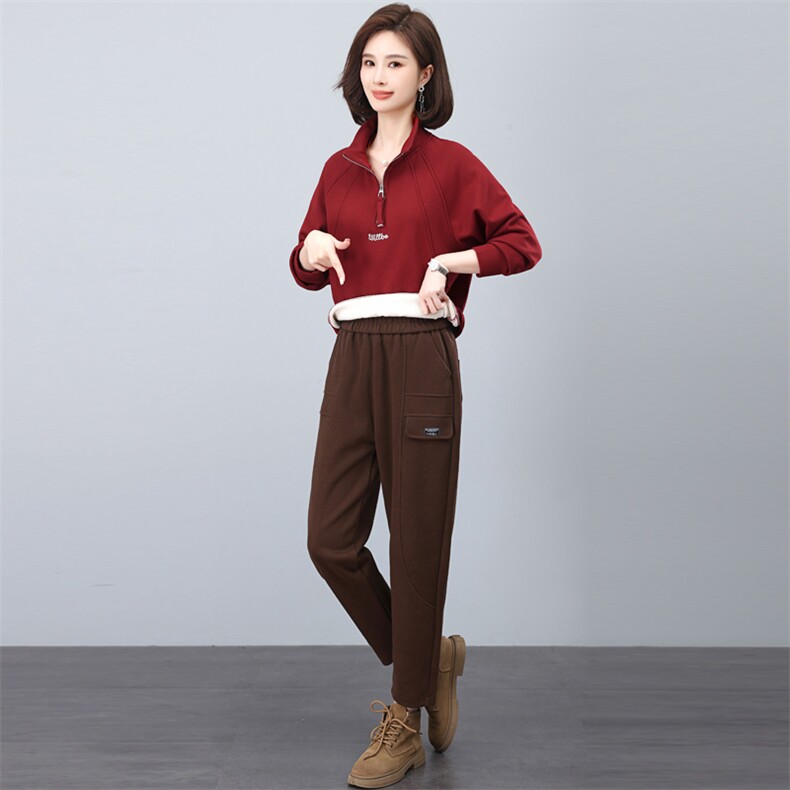 卫衣运动服套装2023新款冬季搭配品牌时尚休闲穿搭时尚妈妈两件套,女装套装/套裙,涵誉