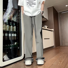 休闲长裤男春夏季宽松薄款运动束脚冲锋裤条纹速干裤子CK025P38，男装休闲裤，星座410-2