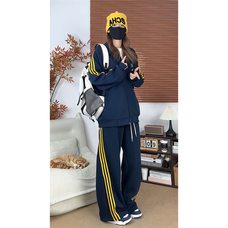 高街宽松高级感美式垂感休闲运动套装男女W4708特P57/K8692特P46,男装休闲套装,电商A007