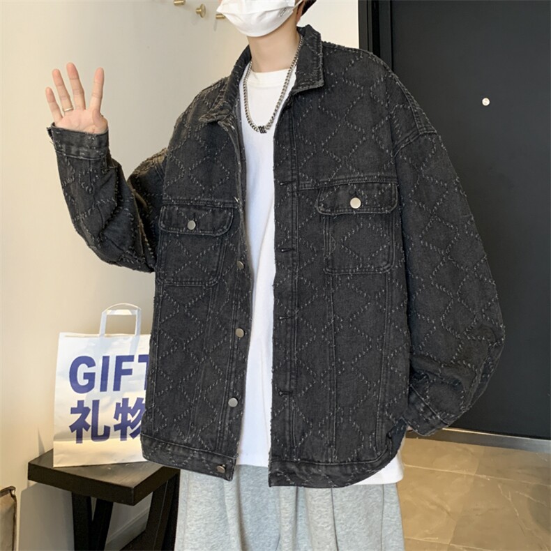 复古牛仔夹克美式oversize外套男宽松秋潮牌情侣装JK02066-P68,男装夹克,星座308B-2
