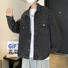 复古牛仔夹克美式oversize外套男宽松秋潮牌情侣装JK02066-P68，男装夹克，星座308B-2