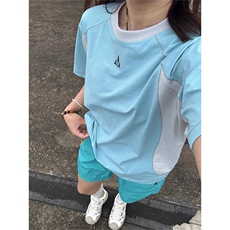 网图美式运动短袖男女夏季薄款户外速干t恤羽毛球骑行服特P33，男装T恤，电商C306-1