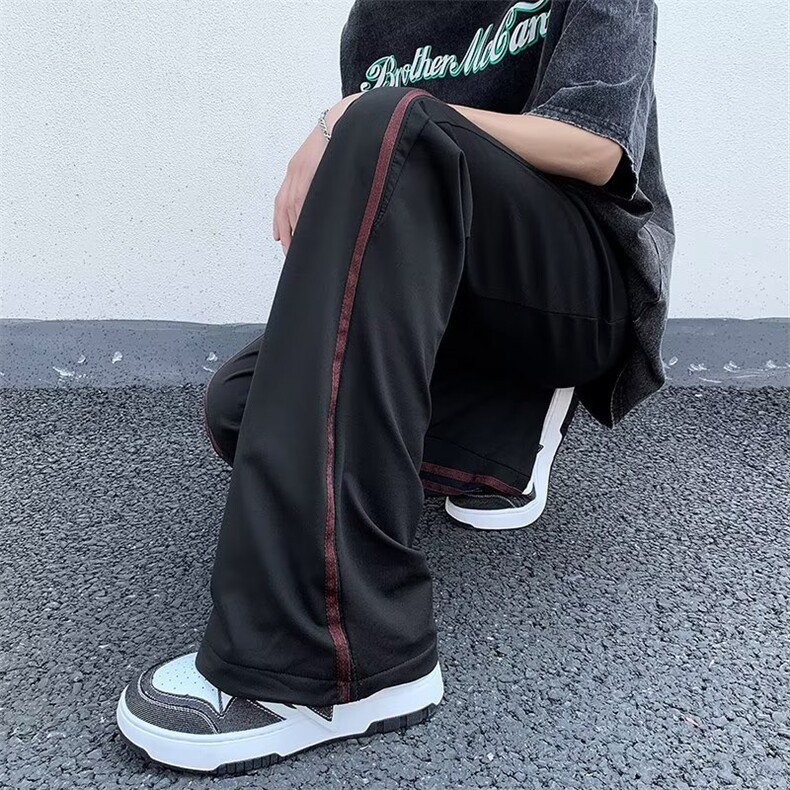 阔腿裤原宿文艺简约潮流气质ins自然腰休闲裤长裤K271P35,男装休闲裤,星座1116-2