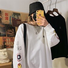 【】A003-HW3092-P45春装新款贴画童趣卫衣海报风，男装卫衣，电商A003