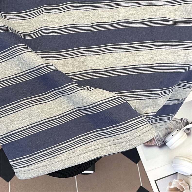港风日系复古贴袋横条纹纯棉套头圆领卫衣男潮流设计感ZW417-P48,男装卫衣,星座313A(原308A-2)