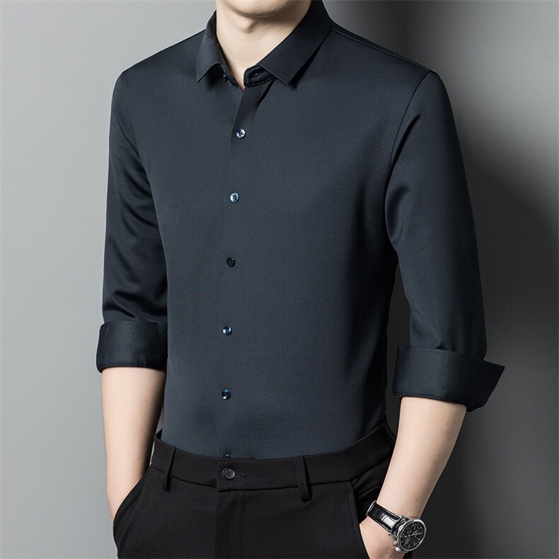 CA802215钱塘2020-2冬季厚款加绒商务休闲中年男士百搭衬衣P82,男装衬衫,钱塘207-2