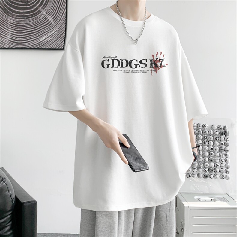 已注册/夏季内景纯棉宽松短袖T恤男休闲大码圆领体恤衫DT9681/P25,男装T恤,电商B316