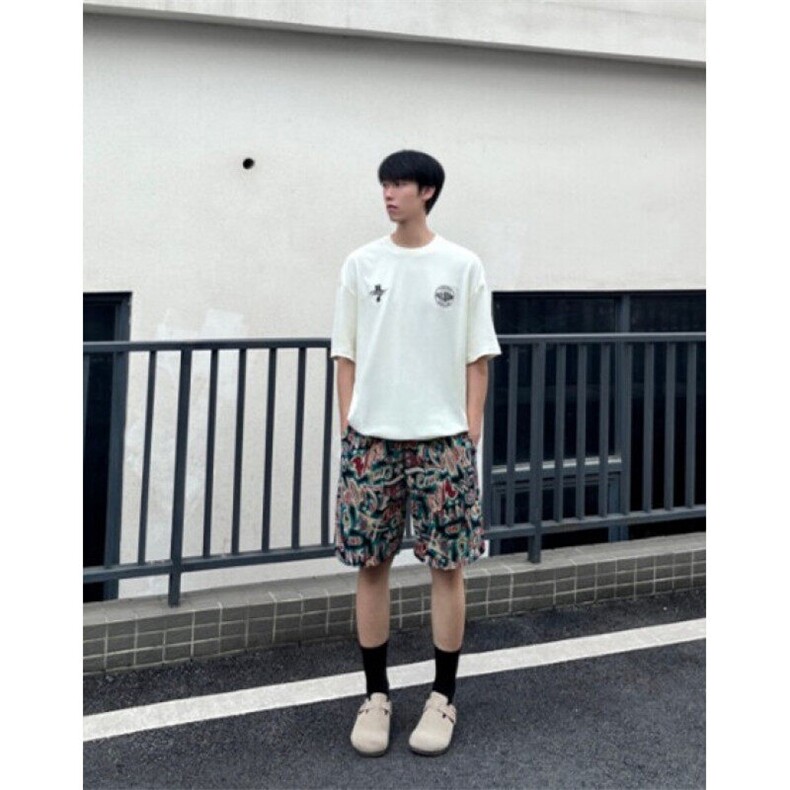 民族风印花重磅短裤男夏季沙滩五分裤痞帅休闲中裤KX2,男装牛仔裤,星座1116A（原606A-3）
