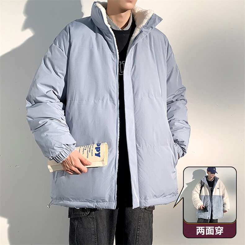 主推十万现货韩版羊羔毛拼接图案保暖摇粒绒棉衣外套MY9073-P80,男装棉衣,电商A128